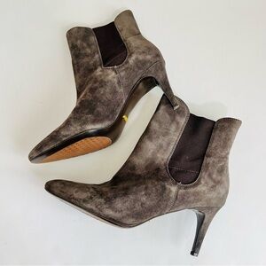 Ralph Lauren Womens Pashia Grey Suede 3" Heel Ankle Boots Size 8